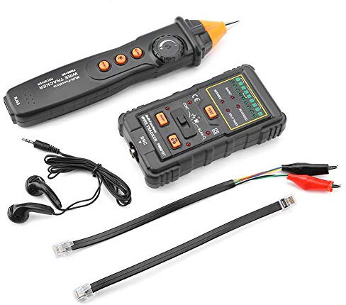 PM6816 ledningssökare, multifunktionell RJ45 RJ11-ledningssökare ledningssökare Wire Tracker telefonkabeltestare med LED-lampor med hörlurar för telefon/nätverkskabel