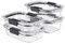 Rubbermaid 2118313 Brilliance Glass Storage Set of 4 Food Containers with Lids (8 Pieces Total), Clear