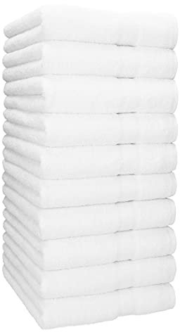 Betz Handtuch 10er Pack Handtücher Set Palermo Größe 50x100 cm 100% Baumwolle - gut trocknend, leichte Qualität - ideal für Sport, Strand, Reisen Farbe weiß