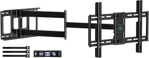 HCMOUNTING Long Arm TV Wall Mount for 42-80 Inch TVs, 43 inch Extra Long Extension Full Motion Articulating Arms, Swivel & Tilt, Fits 16/18/24 Studs, Holds 110 lbs, Max VESA 600x400mm
