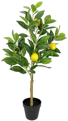 Flair Flower Zitronenbaum im Topf künstlich Kunst-Pflanze Deko Obstbaum Zitrus Zitronenzweig Zitrone Früchte Kunstbaum Zimmerpflanzen Decor Wohnzimmer Küche Büro Toskana