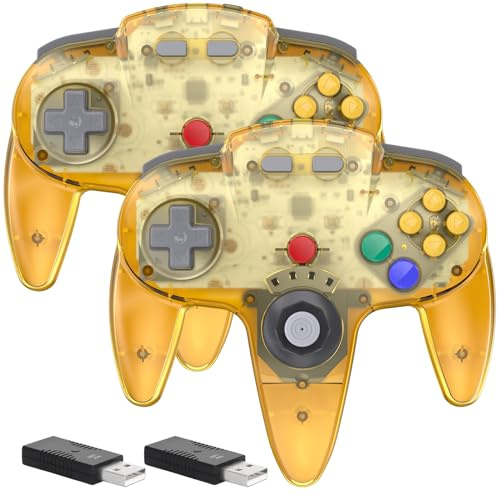 2 Pack 2.4 GHz USB Wireless N64 Controller Made for Switch 1 & 2 Console