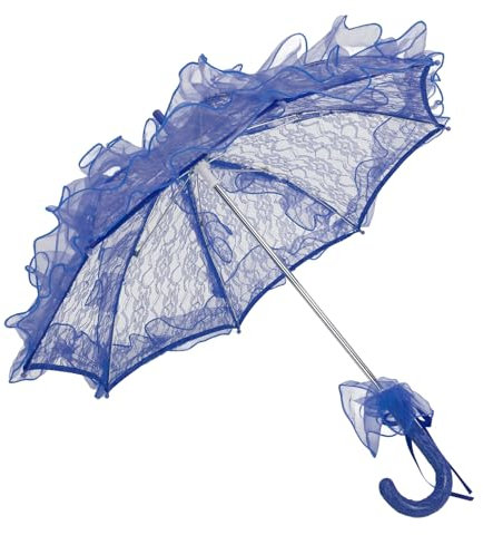 Spitzen-Sonnenschirm, Eleganter Vintage-Hochzeits-Brautschirm, Fotografie-Requisite, Handgefertigt mit Ergonomischem Griff, für Hochzeiten, Partys, Fotografie (Königsblau)