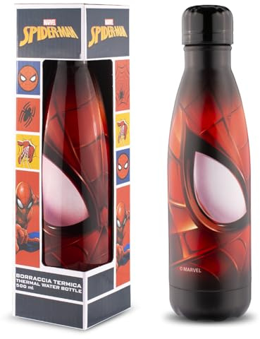Coriex Kinder Trinkflasche Spiderman – BPA-freie Thermo Aluminiumflasche 500ml – Isoliert – Nachhaltige Wasserflasche – Rot