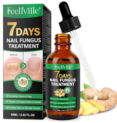 7 Days Nail Treatment for Toenail, Traitement pour les Ongles, Ginger Nail Treatment, Solution pour les Ongles Décolorés, Endommagés et les Ongles épais, 60ml