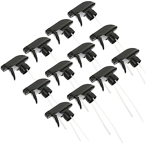Gatuida Boquillas Para Botellas Rociadoras Negras 28-410, Accesorios De Pulverizador De Gatillo, Kit De 12 Piezas Para Riego Doméstico y Limpieza, Boquillas Resistentes y Compatibles