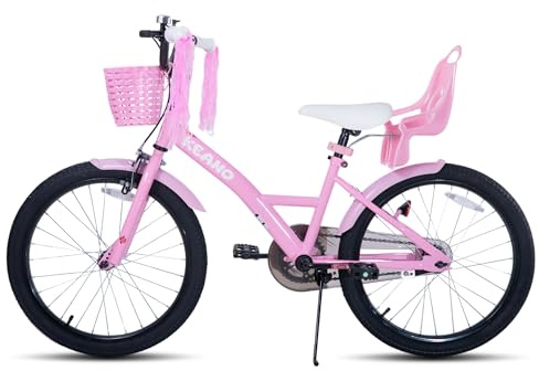 JOYSTAR Zinnia – Vélo 20 Pouces pour Filles de 8 à 11 Ans, vélo pour Enfants avec béquille et Panier，Rose