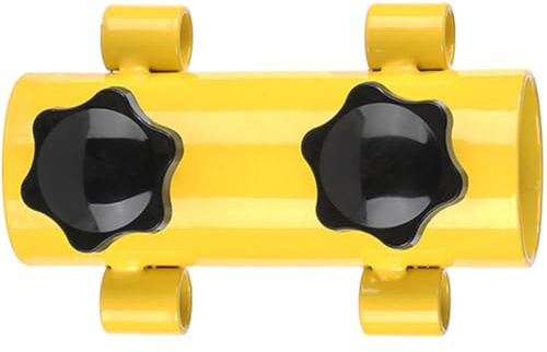 JOINPAYA Soporte de Acero para Varillas de Tienda de Campaña, Base Fija Ajustable para Toldo, Accesorio de Camping Resistente y Ligero, Soporte Suelo para Toldo Amarillo, Uso Exterior