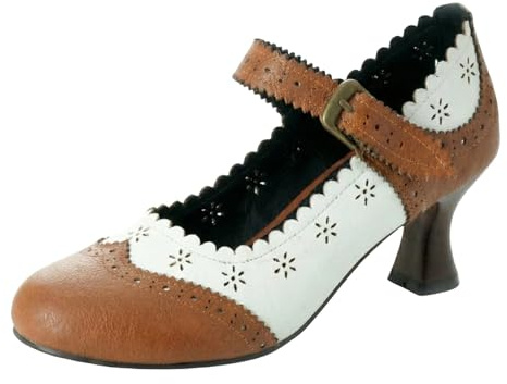 Chaussures traditionnelles pour femme - Escarpins hauts - Pour fête de la bière - Élégantes - Chaussures de mariée - Chaussures de mariage - Talons fermés - Dirndl - Vintage - Pour fête de la bière