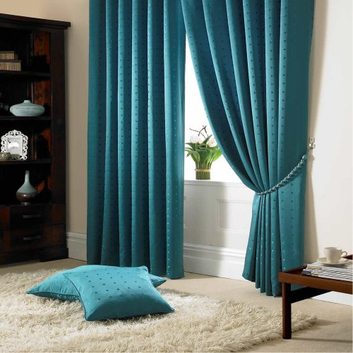Madison Tape Top Pencil Pleat Lined Curtains Teal 66x90