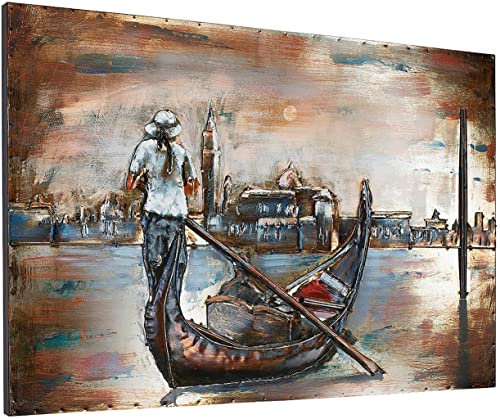 Kobolo Wandbild Wanddeko Metallbild 3D-Bild - VENICE - Metall - 108x72 cm