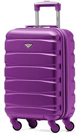 Flight Knight ABS 3 Taglia Valigia Leggera Compatibile Con Alitalia, easyJet, RyanAir, Air Italy E Tanti Altri! Trolley Bagaglio A Mano 55x35x20 cm Grande Bagaglio Da Stiva 4 Rotelle.