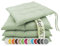 ZOLLNER 4er Set Sitzkissen in 40x40cm - gemütliche Stuhlkissen mit Bindebänder - waschbar bis 30°C - in lindgrün - Oeko Tex® Zertifiziert