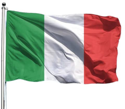 NS BANDIERE | Bandiera Italia cm 100x150 da Esterno in Tessuto Poliestere Nautico 130gr con Corda
