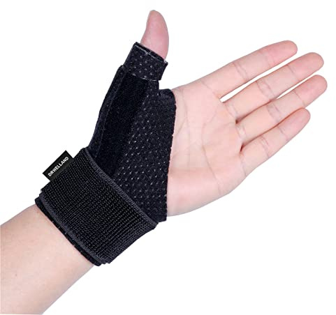 DRwelland Reversible Thumb & Wrist Stabilizer splint for BlackBerry Thumb, Trigger Finger, Pain Relief, Arthritis, Tendonitis, Sprained and Carpal Tunnel Supporting, Lightweight and Breathable L/XL