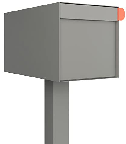 Bravios - Buzón de pie, diseño americano, color gris metálico