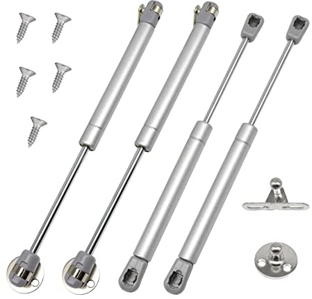 GothicBride Lot de 4 Verin a Gaz, 150N/15 kg Verin Meuble Ressort Amortisseurs à Gaz, Charnières à Fermeture Douce, Verin Hydraulique Verin Placard pour Armoires Cuisine(4, 150N)