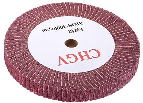 PATIKIL 200mmx25mm Grana 320 Non Tessuto Lucidatura Ruota, Abrasivo Tessuto Nylon Filo Trafiletura Lembo Ruote per Acciaio Acciaio Metallo, Rosso