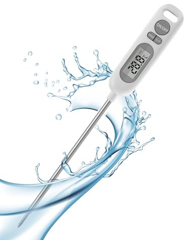 Grey Digital Food & Water Thermometer - Auto-Off, Cooking & BBQ Meat Thermometer