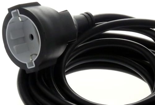 Verlängerungskabel Schuko-Verlängerung Schutzkontakt H05VV-F 3X1,5mm² IP20 Innenbereich Stromkabel mit Kindersicherung in schwarz/weiß 1-25m, Farbe/Länge:Schwarz / 2m