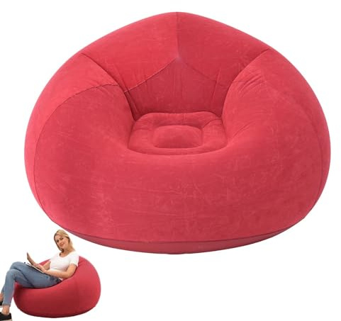 Monozoz Beanless Bag Silla Mueble Inflable Sofá Inflable del Sillón del Sofá, Silla Bean Bag para Adultos, Muebles Inflables para La Noche De Cine del Dormitorio, 110x110x85 CM, QP6WN1M95SHSDK40O6G