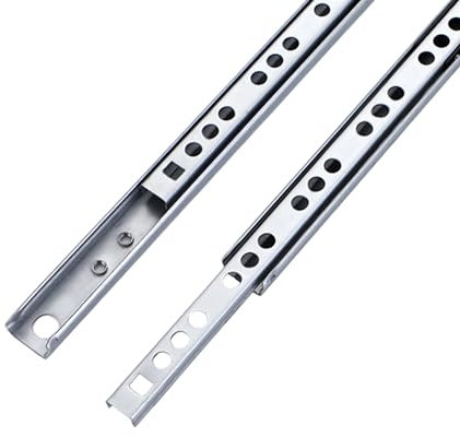 1 Par de Guías para Cajones Laterales, Corredores De Cajon Con Cojinete De Bolas Deslizante De Metal, Rieles Deslizadores para Cajón 17mm x 246mm, Extracción Parcial para Cajones de Muebles