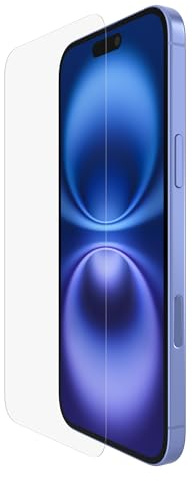 Belkin ScreenForce InvisiGlass iPhone 16 Plus Screen Protector, scratch-resistant, easy align tray for bubble free application, made with recycled glass for iPhone 16 Plus, iPhone 15 Plus, 14 Pro Max