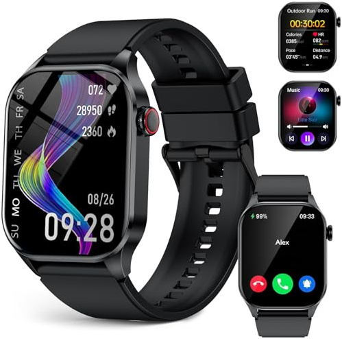 IYDEE 2,04 tums AMOLED HD smartklocka IP68 pulsmätare blodtryck sömn och hälsa över 100 sportlägen kompatibla med Android iOS