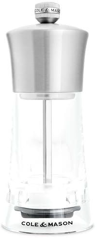 Cole & Mason Bromley - Macinasale con meccanismo in ceramica con grana regolabile, in acrilico/acciaio inox, 150 mm