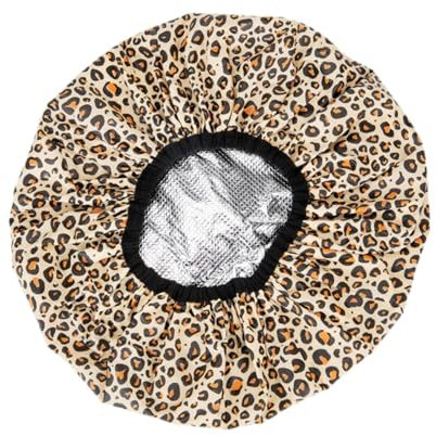 Harilla Coiffure de cheveux à vapeur Dying de poil en plusieurs épaississements pour conditionnement en profondeur Bouchage de douche en papier, Imprimé Léopard