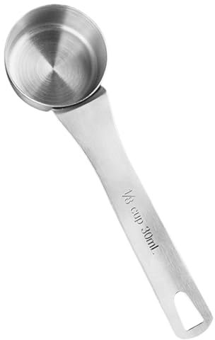 Cuillère à mesure de métal - cuillère de poudre de café de 30 ml / 80 ml, cuillère à mesurer en acier inoxydable, cuillère à café à la cuillère à la cuillère en acier inoxydable, pour protéines, épice