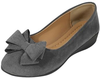 Compra Online Zapatos Mujer Comodos Vestir,Zapatos Mujer de Cuña Elegantes Bailarinas de Punta Redonda con Arco Moda Fiesta Zapatillas Vestir de Ante Versátil Mocasines Ortopédicos Calzado