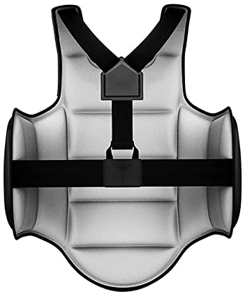 KiBcsLic Protezione per Il Petto Reversibile per Karate, Protezione per Le Costole, MMA, Taekwondo, Gilet Protettivo per Donne, Uomini E, Nero M