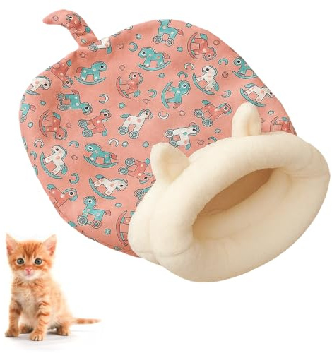 ZHLKHIOP 1 Pack Cozy Cat Sleeping Bag, Warm and Soft Cat Sack, Comfortable Pet Nest for Cats, Semi-Enclosed Design for Security and Warmth, Easy to Clean and Maintain
