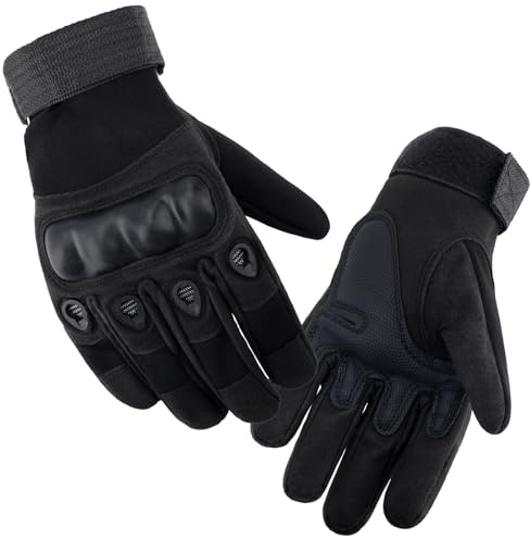 Guanti Tattici da Moto per Uomo e Donna - Protezione Rinforzata sulle Nocche, Polso Regolabile, Traspiranti e Resistenti all'Usura - Per Guida, MTB, Ciclismo, Escursionismo, Motocross e Softair