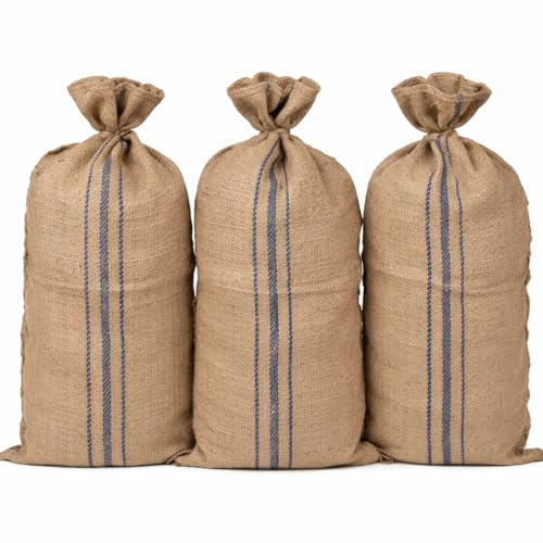 La Cordeline Lot 3 Sacs en toile de jute Naturel 68x112cm Premium 643 gr/m² Capacité 100kg
