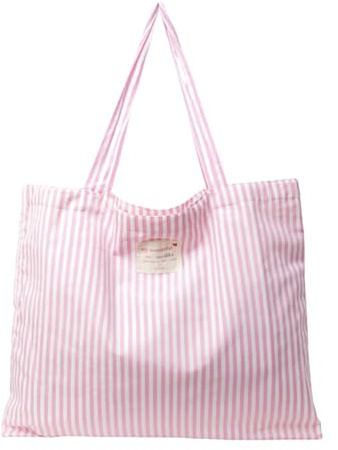 SSKHE Stor strandväska med innerficka och dragkedja, tygväska för kvinnor, blå, 50 x 40 cm, Rosa