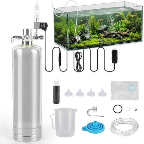 Kit CO2 Aquarium 4kg, Générateur CO2 Aquarium avec Électrovanne, Diffuseur