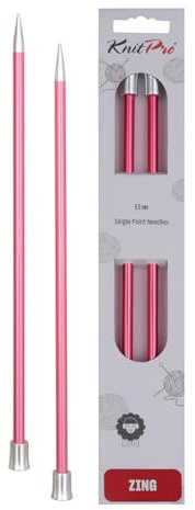 KnitPro Zing Une Seule extrémité à Crochet à Tricoter, Aluminium, Multicolore, 35 cm X 6,5 mm