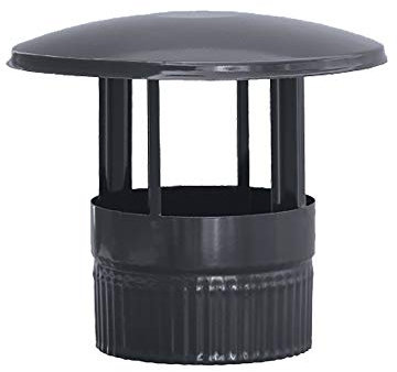 S&M 485251 Schornsteinaufsatz schwarz glasiert 900°C-Ø120mm - für Kamin- und Ofenleitungen