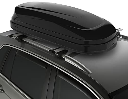 DNA Motoring Rooftop Cargo Box Carrier Lockable Heavy Duty Car Top Storage Case, Capacity 110 Lbs, 53 L x 34 W x 15 H, 11 17 Cubic Ft.(Glossy Black), PT-ZTL-8166-GSBK