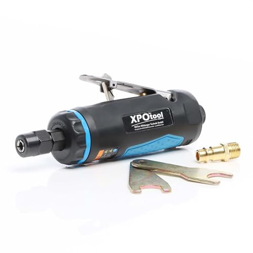 XPOtool Amoladora neumática 168mm amoladora recta carcasa aluminio 6,3bar multiamoladora 22000U/min