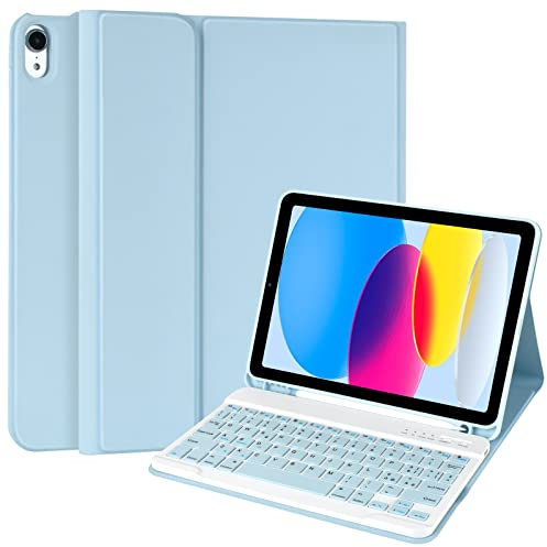 CC Store Cover con Tastiera per iPad A16 11 Generation 2025/10 Generazione 2022, Italiano QWERTY Tastiera per ipad 11Gen 11pollici/ipad 10Gen 10.9, con Senza fili Staccabile Custodia con Portapenna