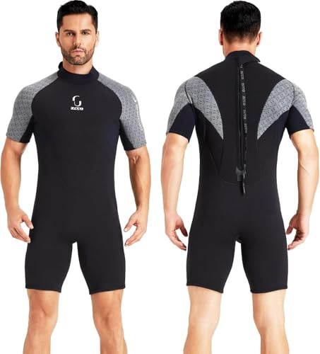 ZCCO Neoprenanzug Herren 3 mm Shorty Kurzarm für Tauchen & Surfen XXL