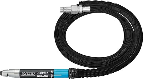 HAZET - Mini-Stabschleifer, gerade 9032MK | Hohe Standzeit dank Kevlar Lamellen | Schlauchlänge: 1500 mm| Kupplungsstecker: Nennweite 7,2
