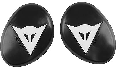 Dainese - Knee Slider Rss 4.0 Hdc, Saponetta Ginocchio per Moto, Protezione Moto Leggera e Regolabile, Unisex, Nero/Bianco, N