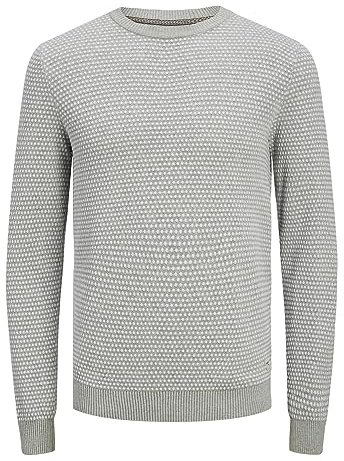 Jack & Jones Jjeperfect Knit Crew Neck SN Maglione da Uomo, Chiaro Grigio Melange, M