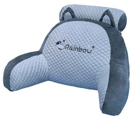 Cuscino da lettura per letto adulto, cuscino di supporto lombare per letto, con braccio di supporto, rimovibile, lavabile, cuscino ergonomico per lettura (gatto con chicchi di riso, 50 x 70 cm)