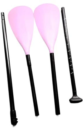 Perfeclan Pagaie de Kayak, pagaie de Stand-up Paddle, pagaie de Bateau à Double tête réglable, pagaie de canoë à Double extrémité pour Le Surf en Bateau, Rose