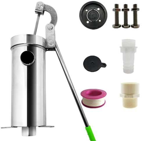 Steowsey Handheld Pump Garden Pump Hand Pump Suction Cast Fountain 32 mm Manual Deep Water Pump Water Pump 3 Bowls
